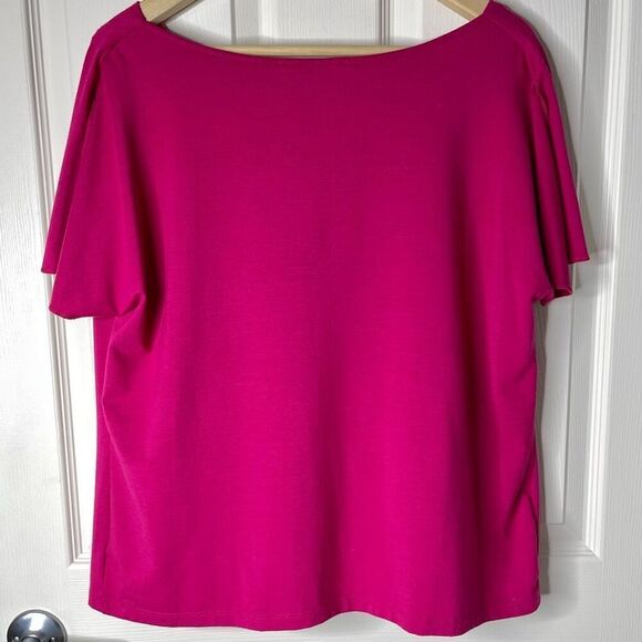 NWT Norton McNaughton Cowl Neck Short Sleeve Top (Pink) - XL - Picture 3 of 6